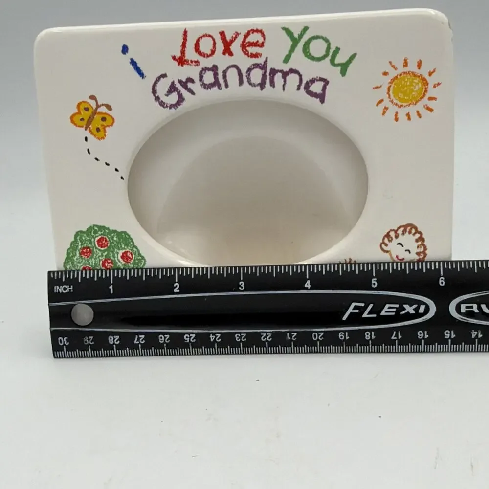 Vintage 90s I Love My Grandma and Grandpa Ceramic Picture Frame Russ 6